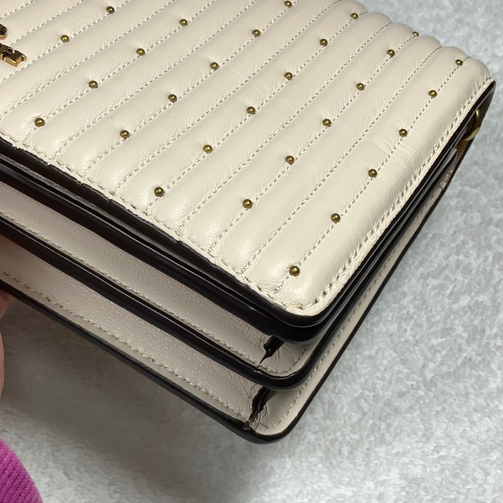 Coach Callie Foldover Clutch With Quilting And Rivets 76543 - Picture 11 of 14